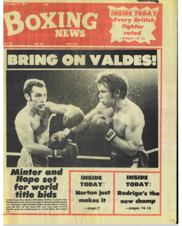 Boxing News magazine  11.11.1977 Download pdf